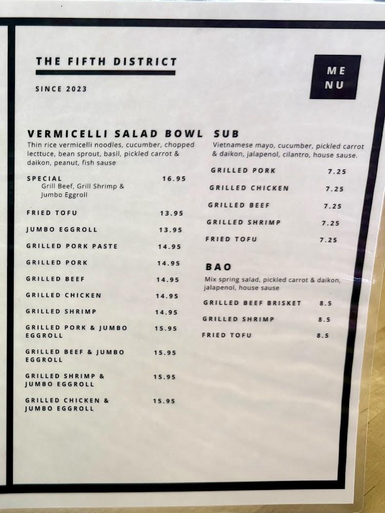 The Fifth District Menu image 3